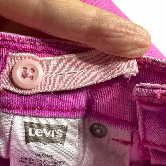 Levi’s Girls 6 Pink Heart Denim Midi Shorts — Roll Cuff, Adjustable Waist - Picture 12 of 12